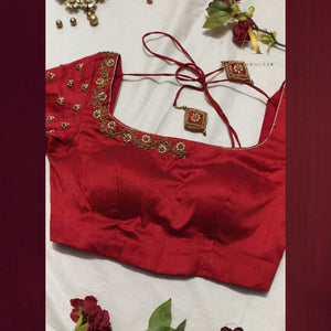 Kumkum Red Embroidered Blouse