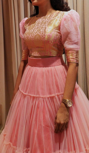 Candy Pink Ruffle Skirt & Croptop