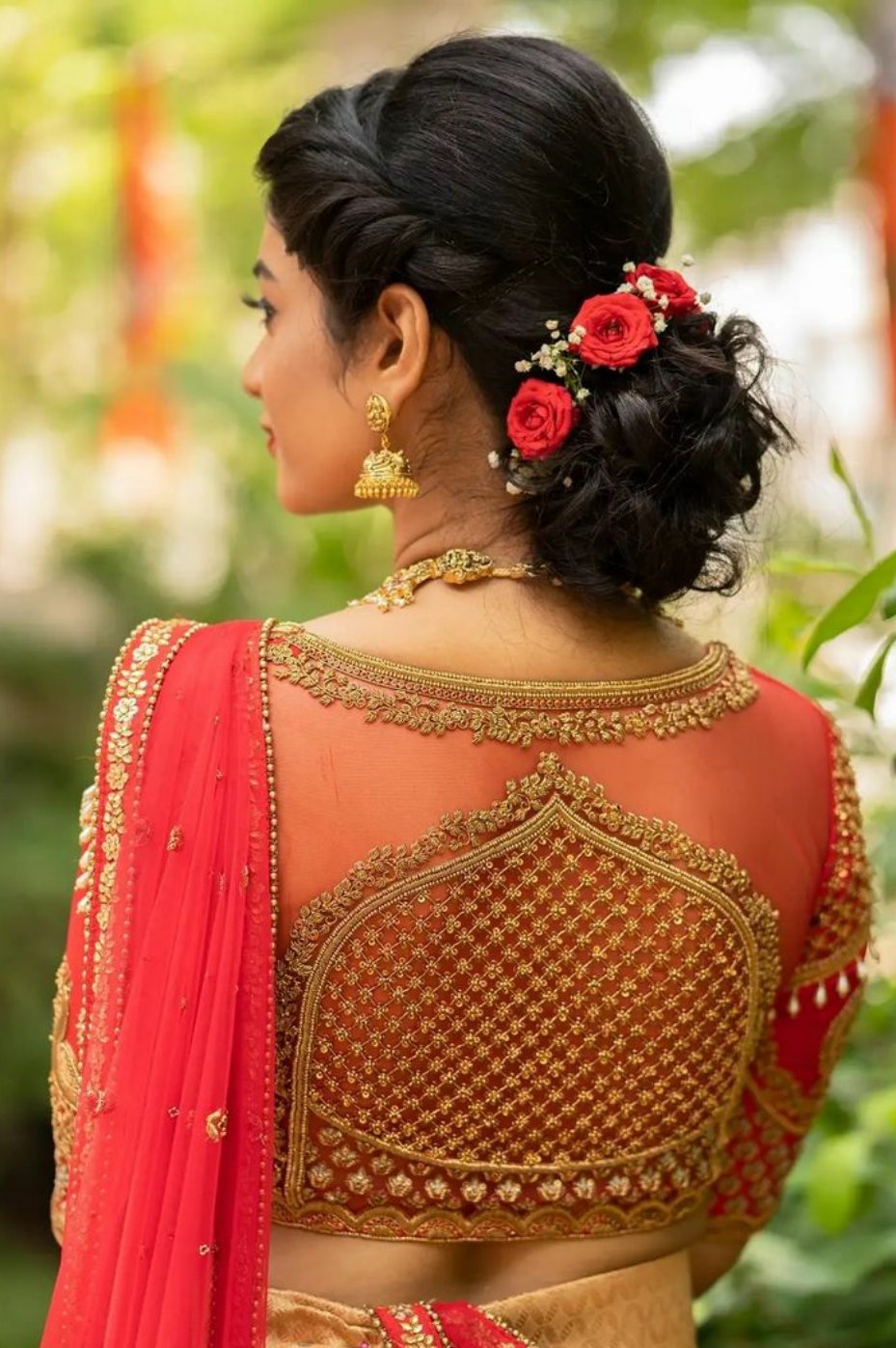 Traditional Half Saree Hairstyle Ideas - Latest Blouse Designs | Facebook