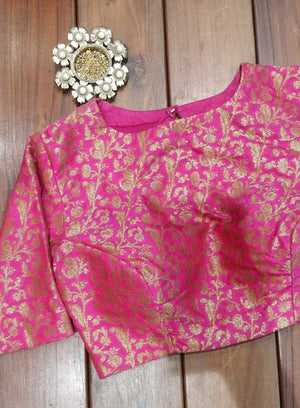 Pink brocade blouse