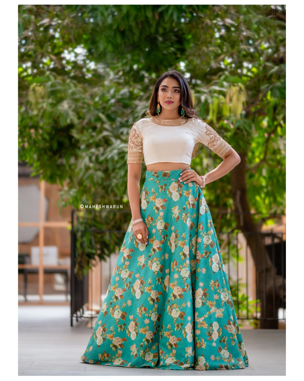 Mehndi Party Indo Western Tie  Dye Skirt Set  Fusion Fashion Attire