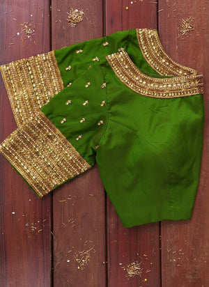 Parrot Green Embroidered Blouse