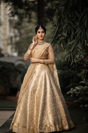 Golden Banaras Bridal Lehenga