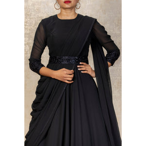 Black drape gown
