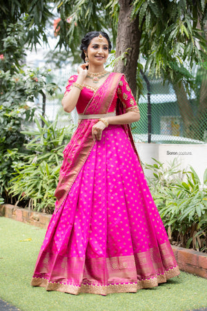Rani Pink Half Saree Set