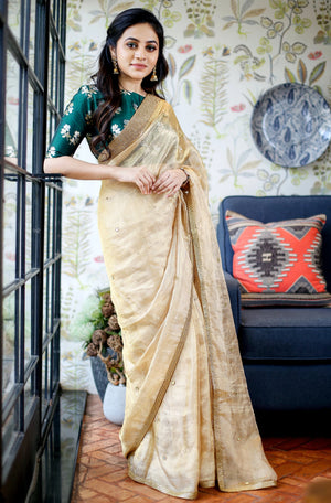 Gold Tissue Sari