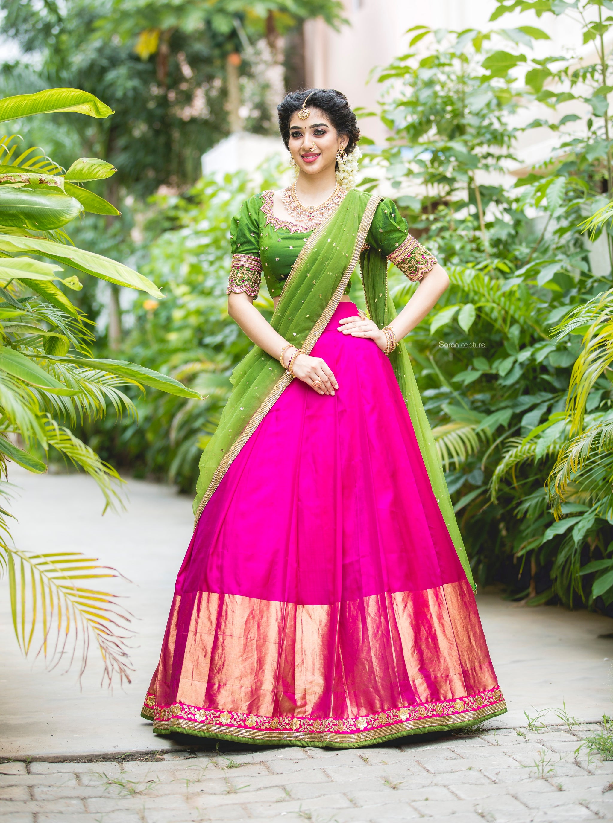 Lovely Parrot Green Banarasi Silk Sangeet Wear Lehenga Choli for Singapore  Bridal Shop